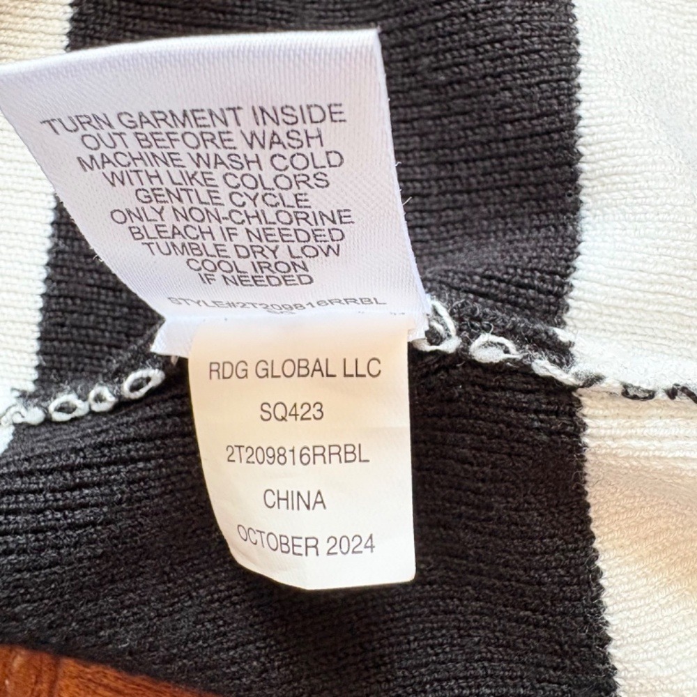 Rachel‎ Rachel Roy Striped Knit Tank Top, Womens M Black/White - Picture 4 of 9